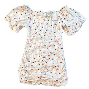 Urban Outfitters Sweet On You Cherry Mini Dress 6 Off the Shoulder Balloon Sleev